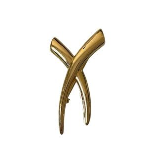 Napier Gold Tone X Brooch